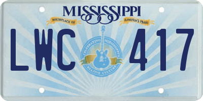 MS license plate LWC417
