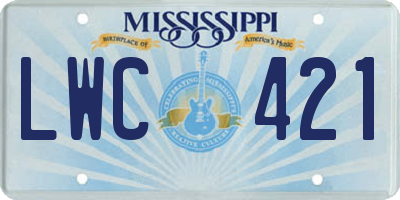 MS license plate LWC421