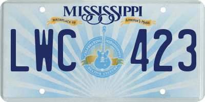 MS license plate LWC423