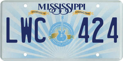 MS license plate LWC424