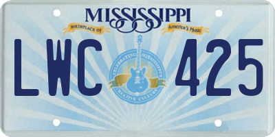 MS license plate LWC425
