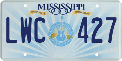 MS license plate LWC427
