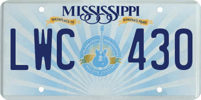 MS license plate LWC430