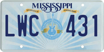 MS license plate LWC431
