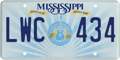 MS license plate LWC434