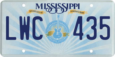 MS license plate LWC435