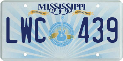 MS license plate LWC439
