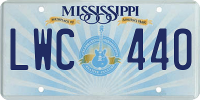 MS license plate LWC440