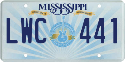 MS license plate LWC441