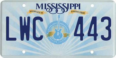 MS license plate LWC443