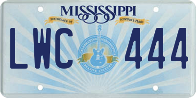 MS license plate LWC444
