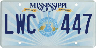 MS license plate LWC447