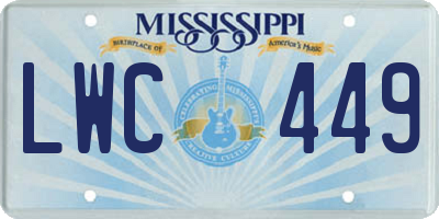 MS license plate LWC449