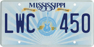 MS license plate LWC450