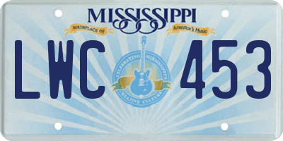 MS license plate LWC453