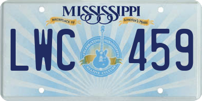 MS license plate LWC459