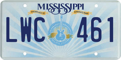 MS license plate LWC461