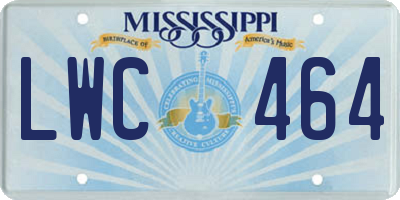 MS license plate LWC464