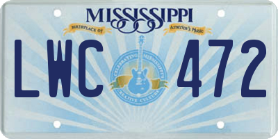 MS license plate LWC472