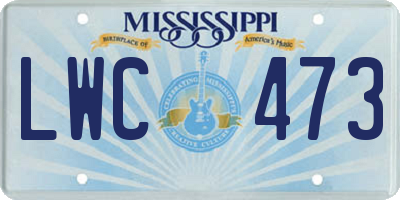 MS license plate LWC473