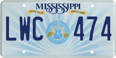 MS license plate LWC474