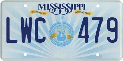 MS license plate LWC479