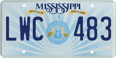 MS license plate LWC483