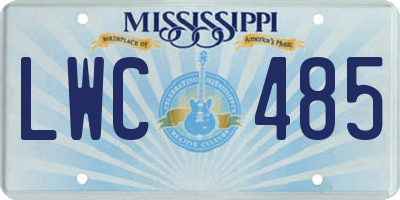 MS license plate LWC485