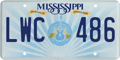 MS license plate LWC486