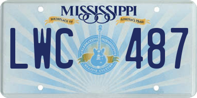 MS license plate LWC487