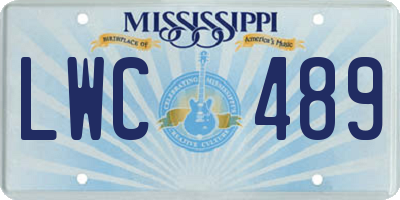 MS license plate LWC489