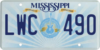 MS license plate LWC490