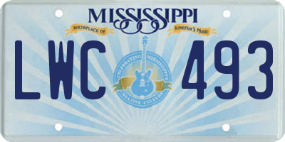 MS license plate LWC493