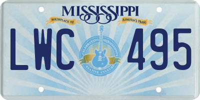 MS license plate LWC495