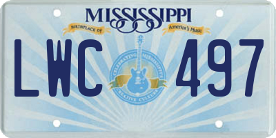 MS license plate LWC497