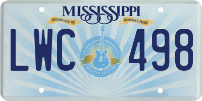 MS license plate LWC498