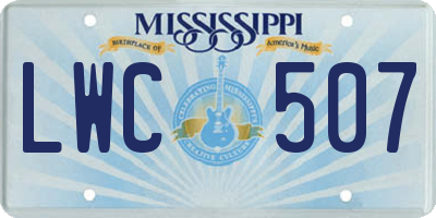 MS license plate LWC507