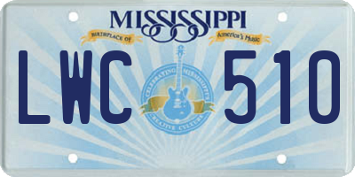 MS license plate LWC510
