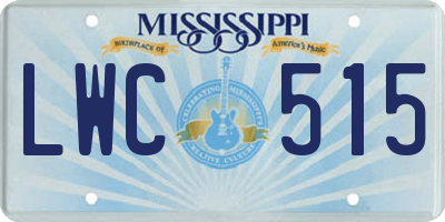 MS license plate LWC515