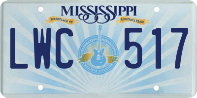 MS license plate LWC517