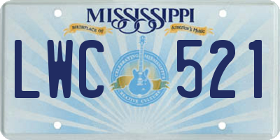 MS license plate LWC521