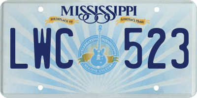 MS license plate LWC523