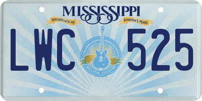 MS license plate LWC525