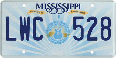 MS license plate LWC528