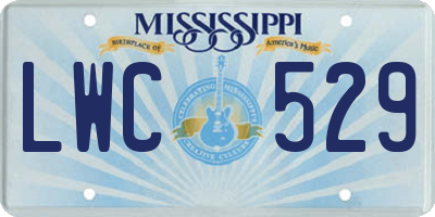 MS license plate LWC529