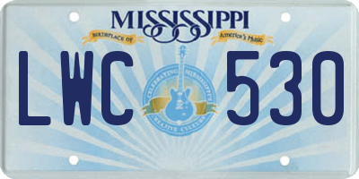 MS license plate LWC530