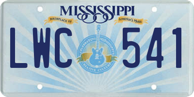 MS license plate LWC541
