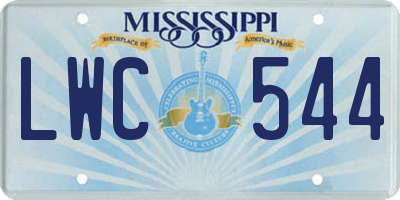 MS license plate LWC544