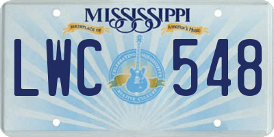 MS license plate LWC548