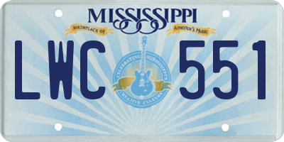 MS license plate LWC551